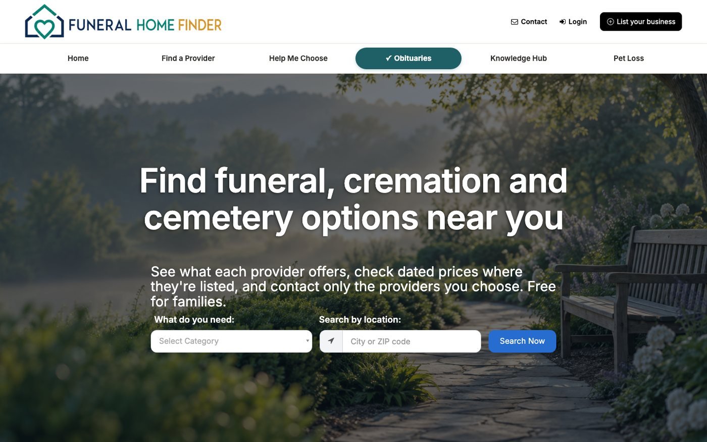 Funeral Home Finder screenshot 1