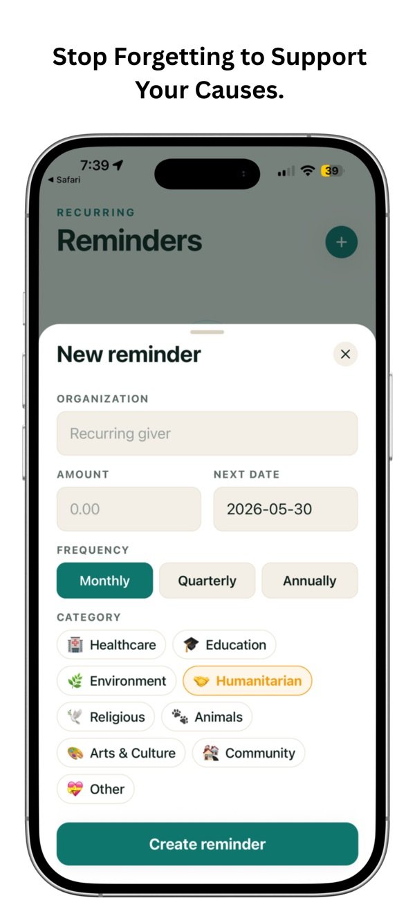 Generosity Tracker screenshot 4