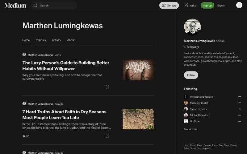 Marthen on Medium screenshot 1