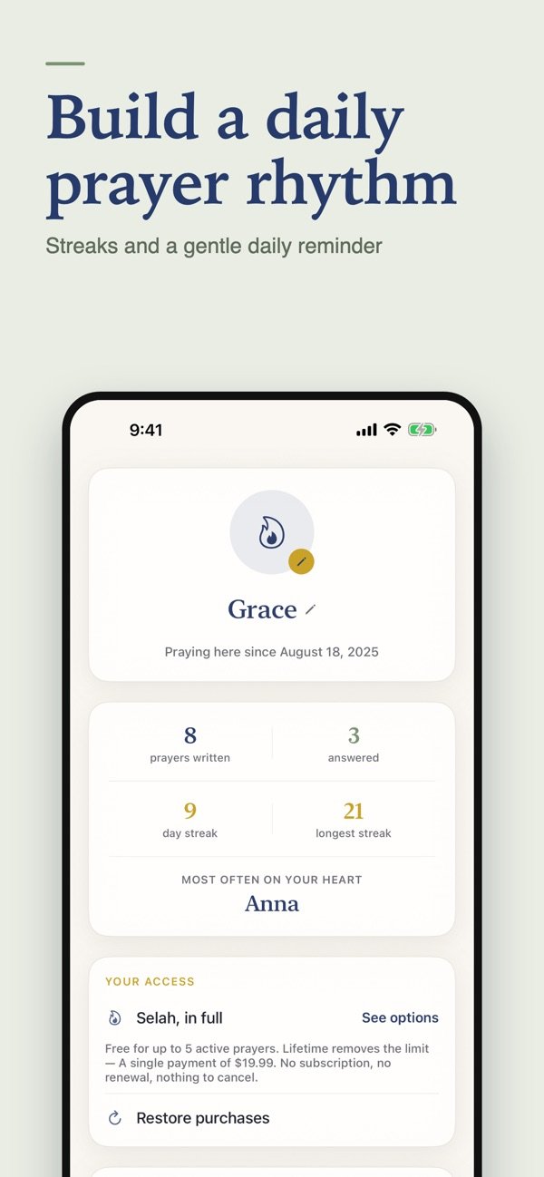 Selah Prayer Tracker screenshot 1
