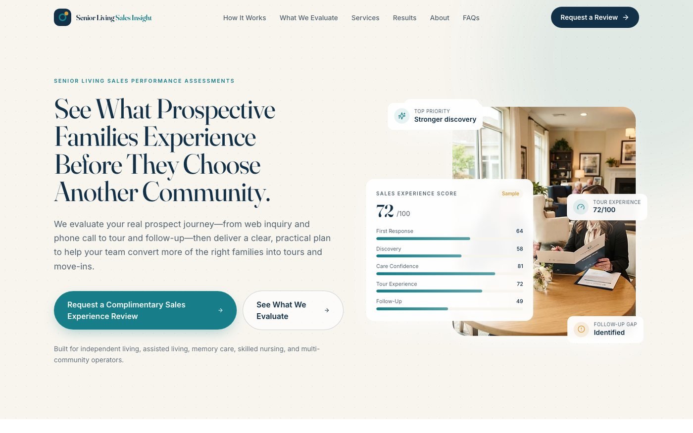 Senior Living Sales Insight screenshot 1